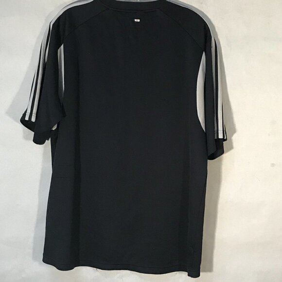 Adidas Three Stripe Black White Activewear Athletic Workout Tee T Shirt - Picture 8 of 8